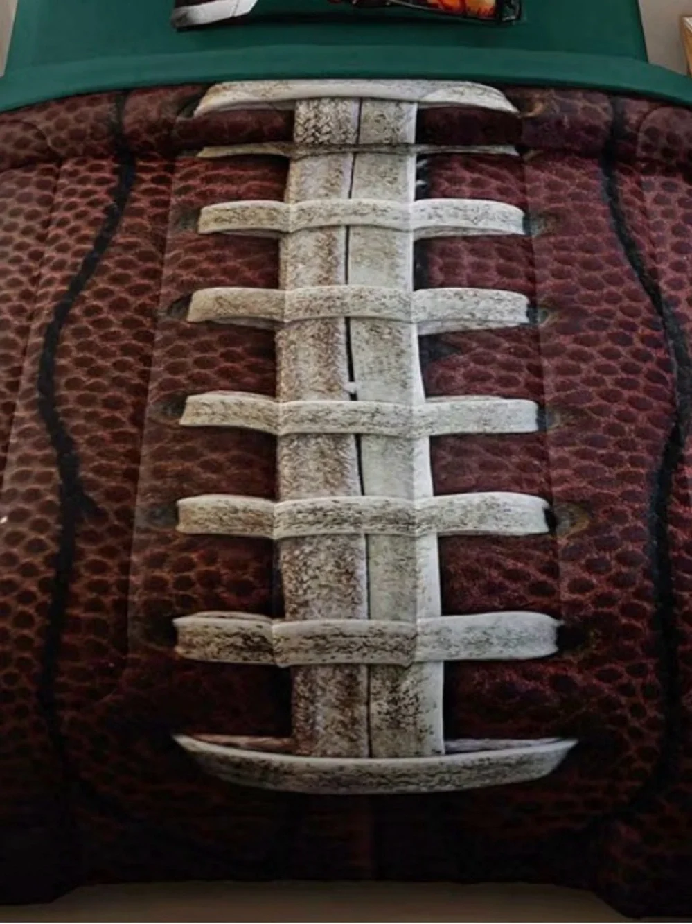 Football Twin Comforter | Brown Football Lace Sports Bedding | Reversible